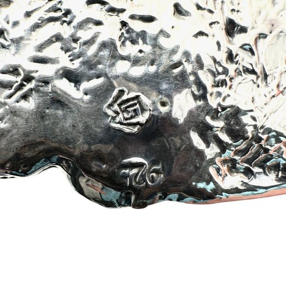 Vintage Artisan GW Two Tone Sterling Silver Bear Salmon Pin Pendant Isreal - Picture 4 of 5